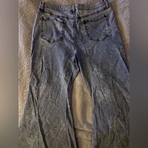 wild fable flower print denim high rise flare jeans